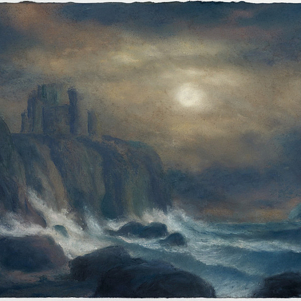Moonlit, A View of Tantallon Castle with Bass Rock (Homage to Alexander Nasmyth Part I)