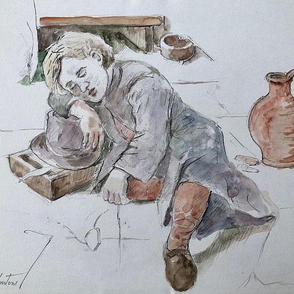 Sleeping Pupil (Study)(after Jan Steen)