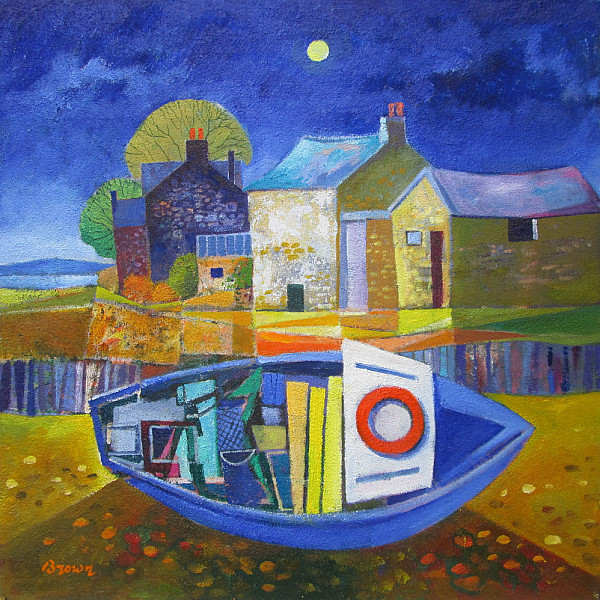 Blue Boat by the Smokehouse