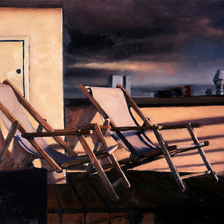 Deck Chairs at Sunset