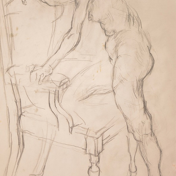 Female Nude Kneeling on a Chair