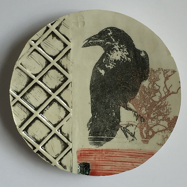 Crow and Red Tree Platter