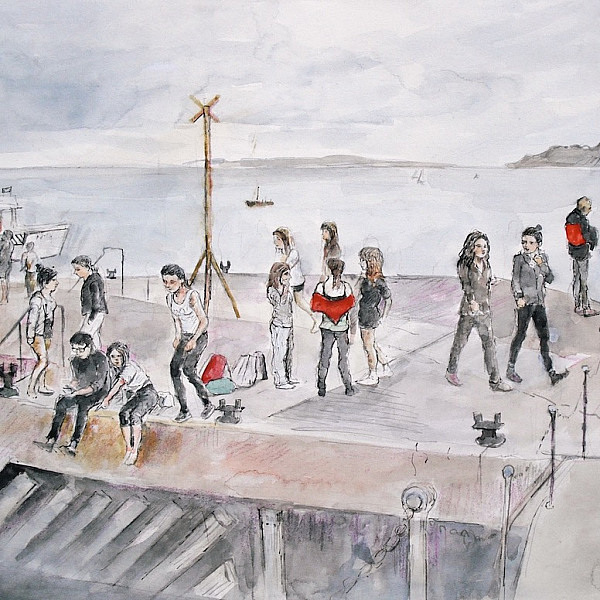 Young People on the Old Pier, North Berwick