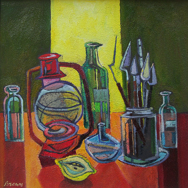 Still Life with Red Lamp and Palette Knives