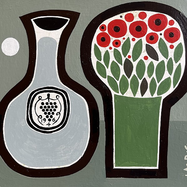 Wine & Red Flowers