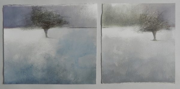 Winter_Field_(In_Two_Parts)_oil_and_pencil_on_paper_49_x_22cms