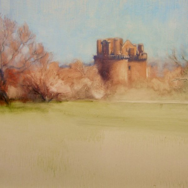 Michael Durning, Caerlaverock Castle, Oil, 65x90cm.