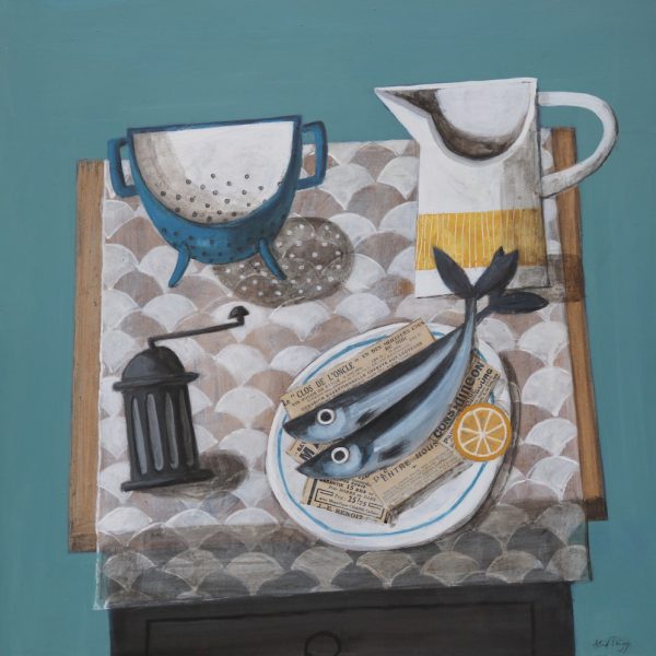 Two Fish with Jug and Colander