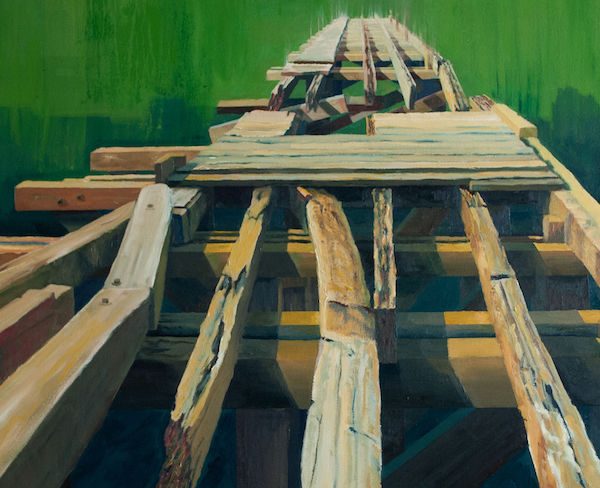 Allan J Robertson - Behind The Shadows, Oil on Canvas, 66 x 128 x 5cm_R