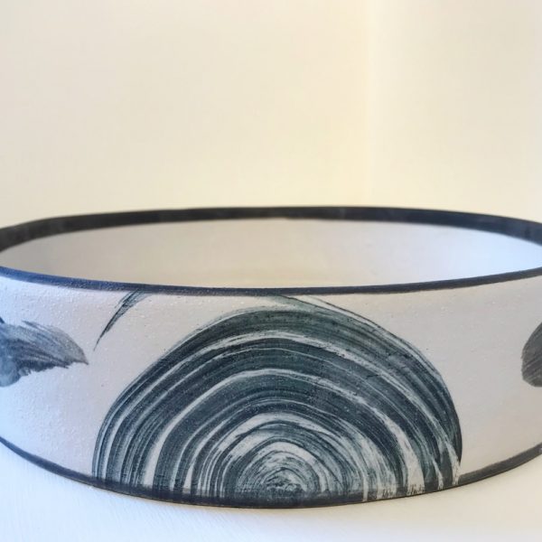 Stoneware Dish with Arced Underglaze