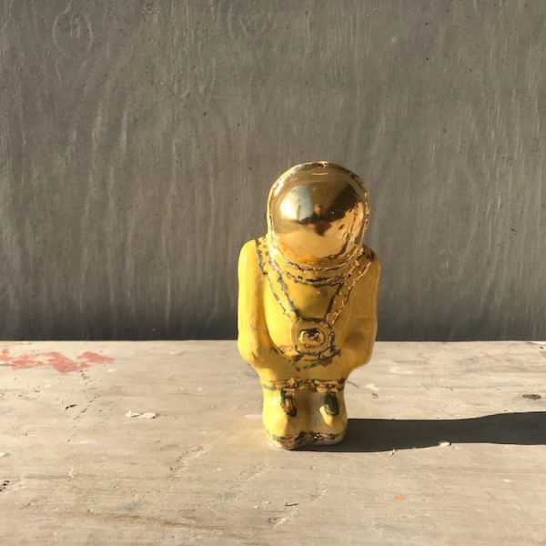 Arran Ross - Astronaut - Moonshine Edition, Ceramic in Yellow Glaze 17cm