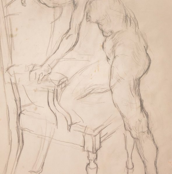 Female Nude Kneeling on a Chair