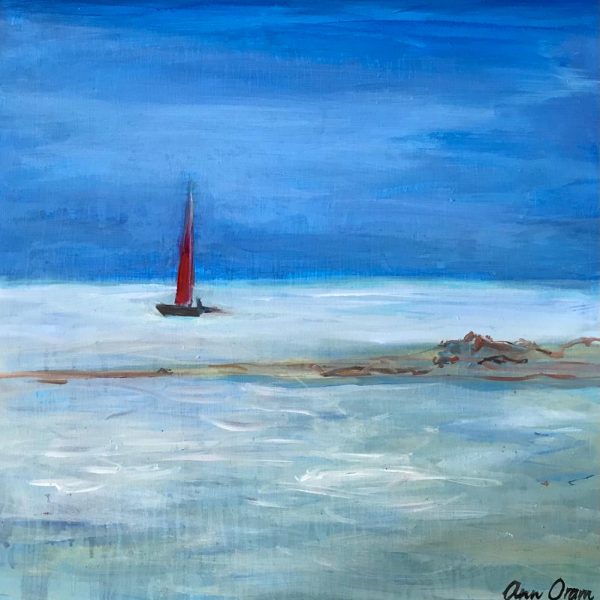 Ann Oram - Red Sail off Alnmouth